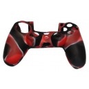 Silikonowy pokrowiec na pad kontroler Sony PlayStation 4 PS4 (kamuflaż czerwony/czarny)