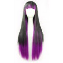 Peruka syntentyczna długie włosy - kolor czarny / fioletowy