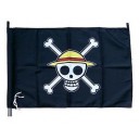 One Piece flaga bandera piracka Jolly Roger - Straw Hat Pirates (czarna)