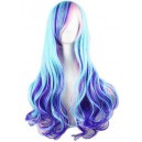 Peruka syntentyczna długie falowane włosy - kolor niebieski / fioletowy