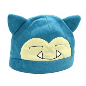 Pokemon czapka pluszowa zimowa z uszami - Snorlax (niebieska)